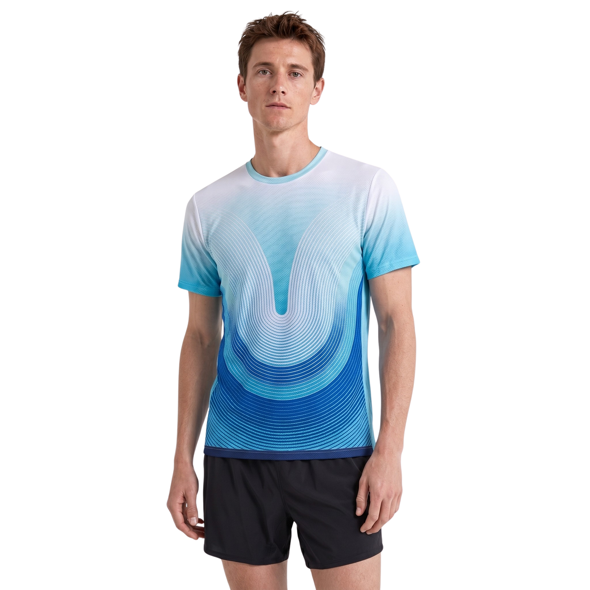 Ice Blue Ultra-Light Running Tee | DRY FLOW™